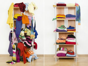 Clothes clutter before and after