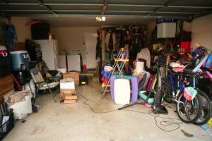 A garage full of clutter