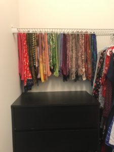 Clothes organized in clutter-free closet