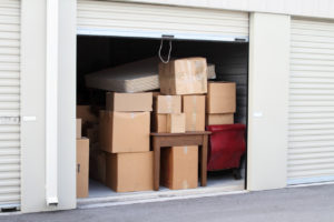 Storage unit filled with boxes